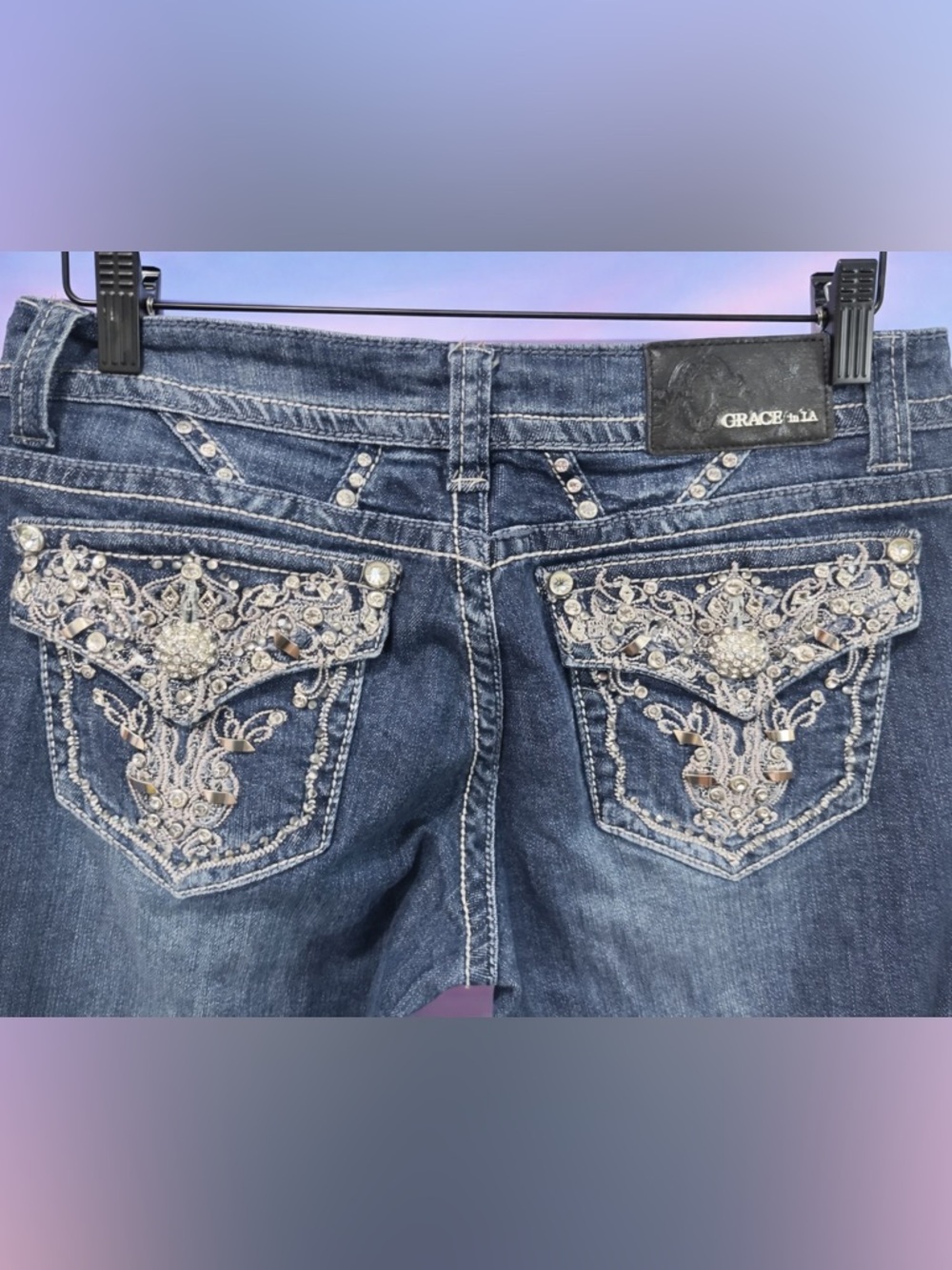 Grace in LA embellished y2k vintage bootcut jeans size 9